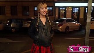 Blonde Argentinian babe Lizzie Falconnat comes shy and becomes a SEX GODDESS with us! porn video